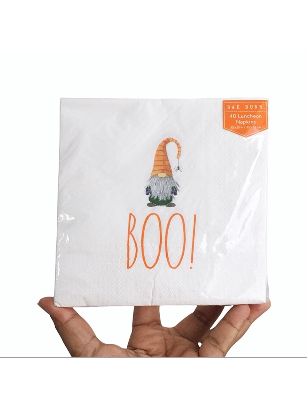 Rae Dunn White & Orange 'BOO!' Halloween Luncheon Napkins (40 Count)